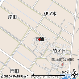 愛知県岡崎市国正町（西浦）周辺の地図