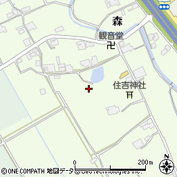 兵庫県加東市森周辺の地図