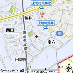 愛知県岡崎市上地町下屋敷82周辺の地図