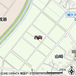 愛知県安城市城ケ入町（西海）周辺の地図