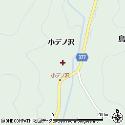 愛知県岡崎市鳥川町小デノ沢周辺の地図