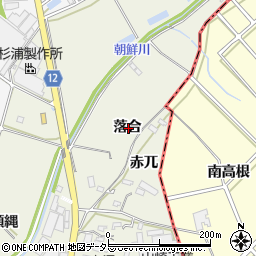 愛知県西尾市米津町落合周辺の地図