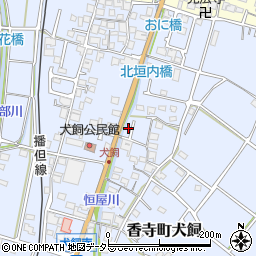 兵庫県姫路市香寺町犬飼167周辺の地図