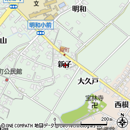 愛知県安城市東端町新子周辺の地図