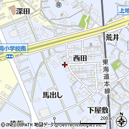 愛知県岡崎市上地町周辺の地図
