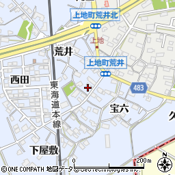 愛知県岡崎市上地町荒井9周辺の地図