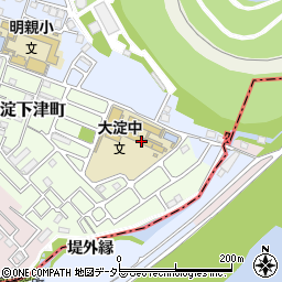 京都市立大淀中学校周辺の地図