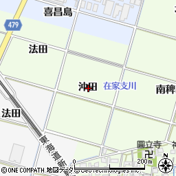 愛知県岡崎市上三ツ木町沖田周辺の地図