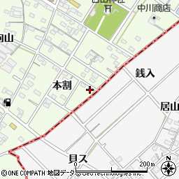 愛知県安城市城ケ入町本割67周辺の地図