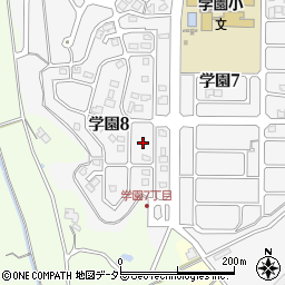 兵庫県三田市学園8丁目9周辺の地図