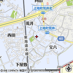 愛知県岡崎市上地町荒井11周辺の地図