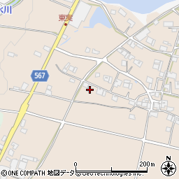 兵庫県加東市東実周辺の地図