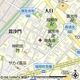 愛知県岡崎市福岡町居屋敷周辺の地図