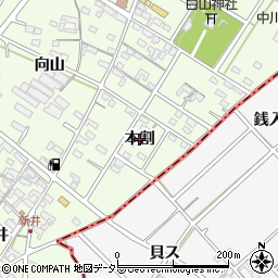 愛知県安城市城ケ入町（本割）周辺の地図