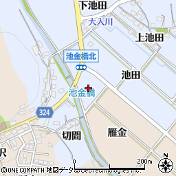 愛知県岡崎市池金町大築周辺の地図