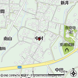 愛知県安城市東端町中村周辺の地図