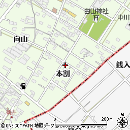 愛知県安城市城ケ入町本割55周辺の地図