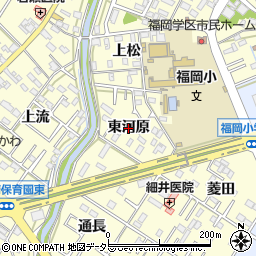 愛知県岡崎市福岡町（東河原）周辺の地図