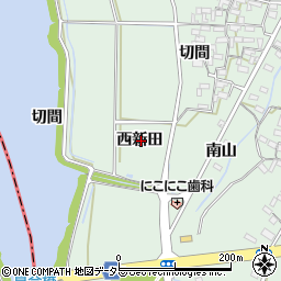 愛知県安城市東端町西新田周辺の地図