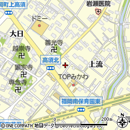 愛知県岡崎市福岡町東後田周辺の地図