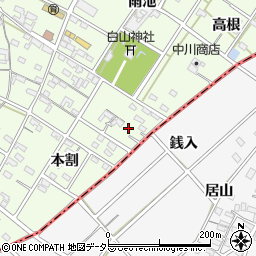愛知県安城市城ケ入町本割94周辺の地図