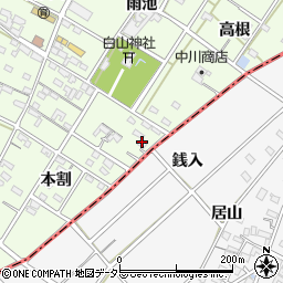 愛知県安城市城ケ入町本割99周辺の地図