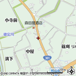 愛知県新城市杉山中屋周辺の地図