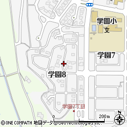 兵庫県三田市学園8丁目周辺の地図
