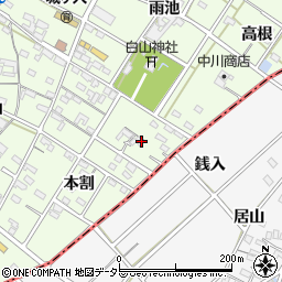 愛知県安城市城ケ入町本割93周辺の地図