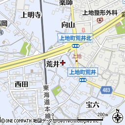 愛知県岡崎市上地町荒井68周辺の地図