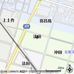 愛知県岡崎市上三ツ木町（法田）周辺の地図