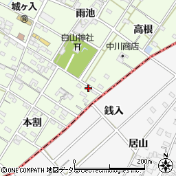 愛知県安城市城ケ入町本割101周辺の地図