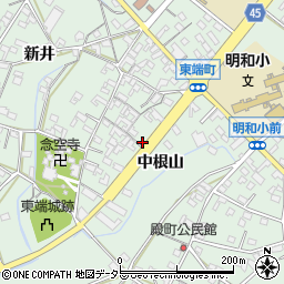 愛知県安城市東端町中根山43周辺の地図