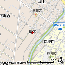 愛知県岡崎市坂左右町堤下周辺の地図