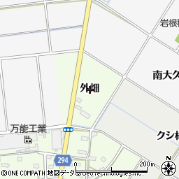 愛知県安城市野寺町外畑周辺の地図