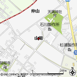 愛知県西尾市南中根町山畑周辺の地図