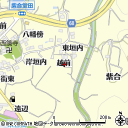 兵庫県川辺郡猪名川町紫合越前周辺の地図