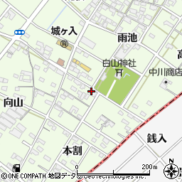 愛知県安城市城ケ入町本割75周辺の地図