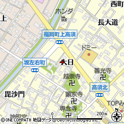 愛知県岡崎市福岡町上高須61周辺の地図