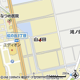 愛知県常滑市多屋山ノ田周辺の地図