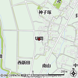 愛知県安城市東端町切間周辺の地図