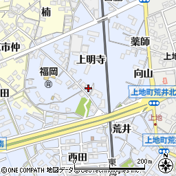 愛知県岡崎市上地町丸根4周辺の地図