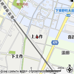 愛知県岡崎市福桶町上土作周辺の地図