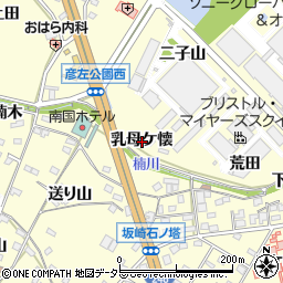 愛知県額田郡幸田町坂崎乳母ケ懐周辺の地図