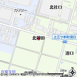 愛知県岡崎市上三ツ木町北稗田周辺の地図