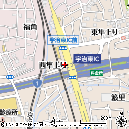 京都府宇治市莵道西隼上り周辺の地図
