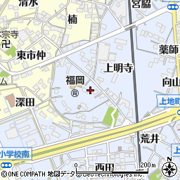 愛知県岡崎市上地町丸根周辺の地図