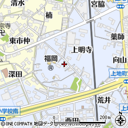 愛知県岡崎市上地町丸根44周辺の地図