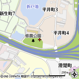 修農公園トイレ周辺の地図