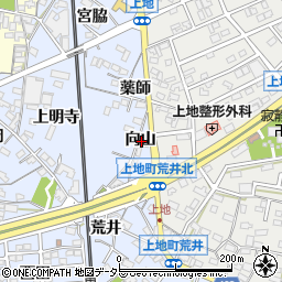 愛知県岡崎市上地町向山周辺の地図